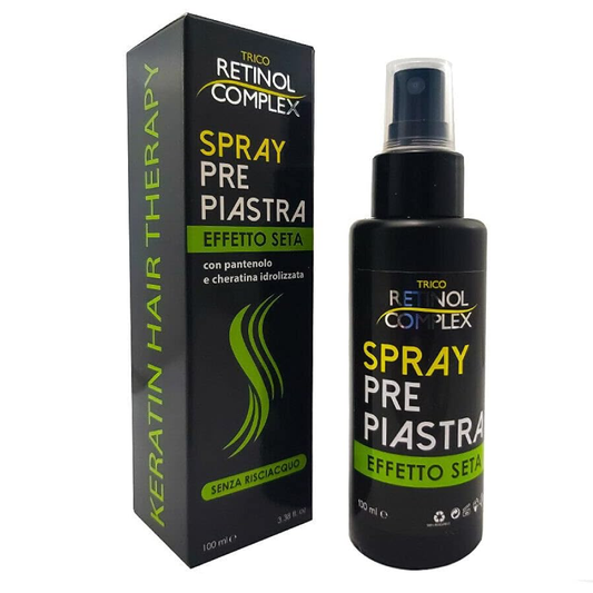 Spray Pre Piastra Effetto Seta, con Pantenolo e Cheratina Idrolizzata 100 ml